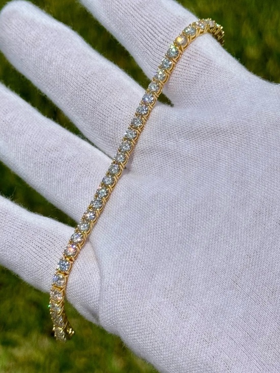 Michael Kors Jewelry - 18K Gold Plated, 11.7CTW Moissanite Tennis Bracelet